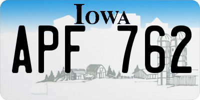 IA license plate APF762