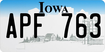 IA license plate APF763
