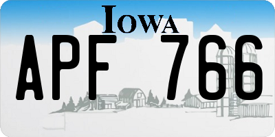 IA license plate APF766