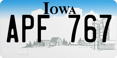 IA license plate APF767