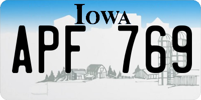 IA license plate APF769