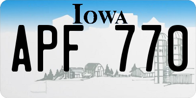 IA license plate APF770
