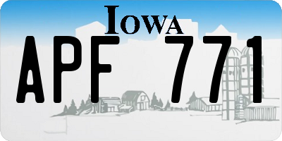 IA license plate APF771
