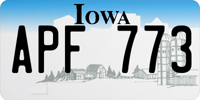 IA license plate APF773