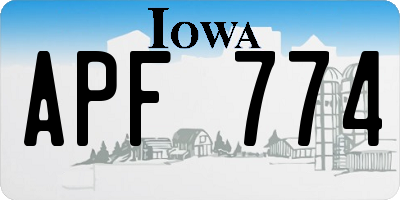 IA license plate APF774