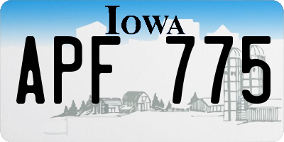 IA license plate APF775