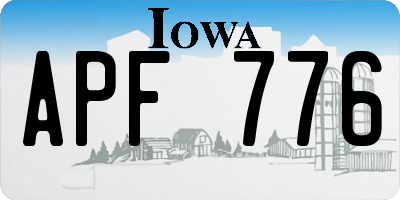IA license plate APF776