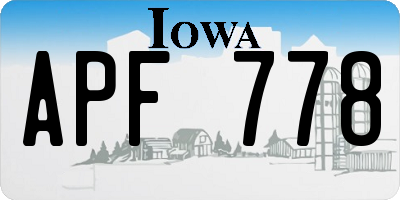 IA license plate APF778