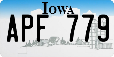 IA license plate APF779