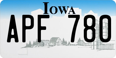 IA license plate APF780
