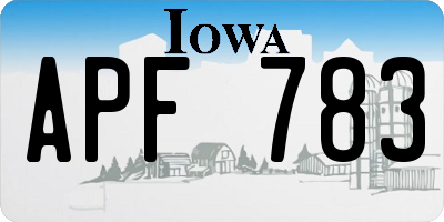 IA license plate APF783