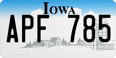 IA license plate APF785