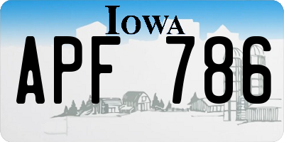 IA license plate APF786