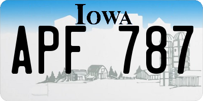 IA license plate APF787
