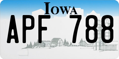 IA license plate APF788