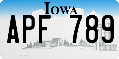IA license plate APF789