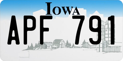 IA license plate APF791