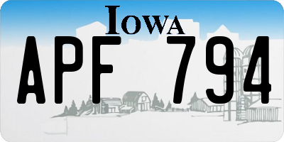 IA license plate APF794