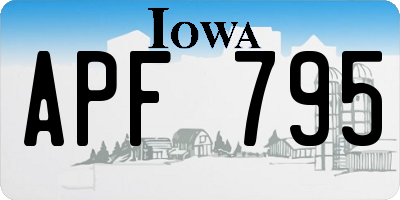 IA license plate APF795