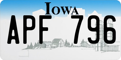 IA license plate APF796