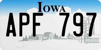 IA license plate APF797