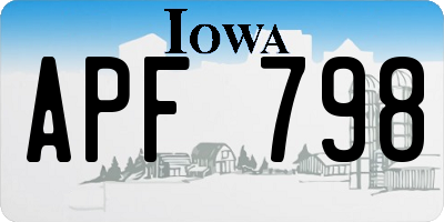 IA license plate APF798