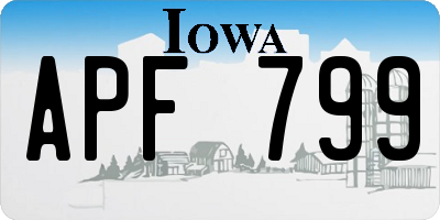 IA license plate APF799