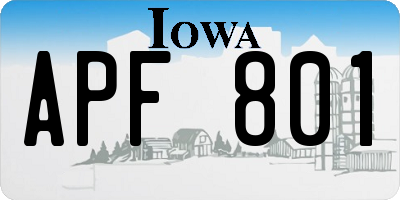 IA license plate APF801