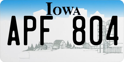 IA license plate APF804