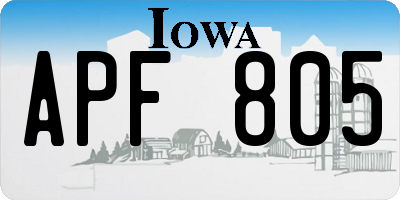IA license plate APF805