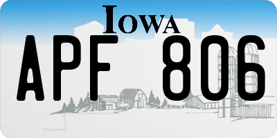 IA license plate APF806
