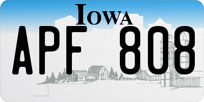 IA license plate APF808