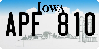 IA license plate APF810