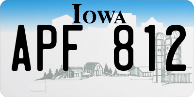 IA license plate APF812