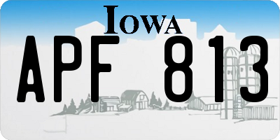 IA license plate APF813