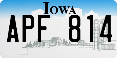 IA license plate APF814