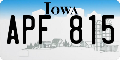 IA license plate APF815