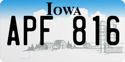 IA license plate APF816