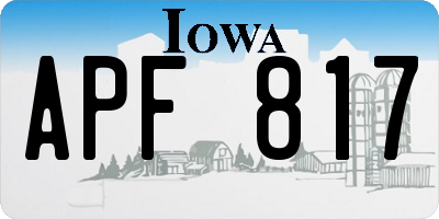 IA license plate APF817