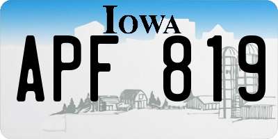 IA license plate APF819