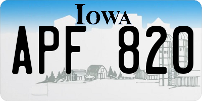 IA license plate APF820