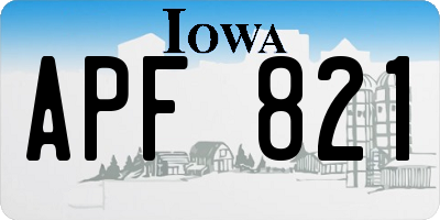 IA license plate APF821