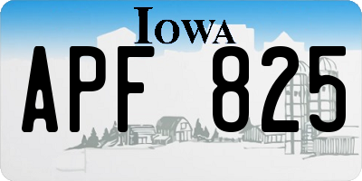 IA license plate APF825