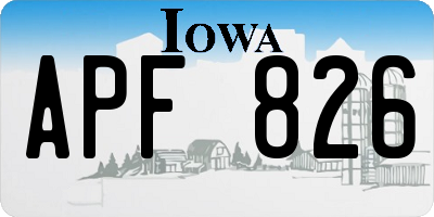 IA license plate APF826