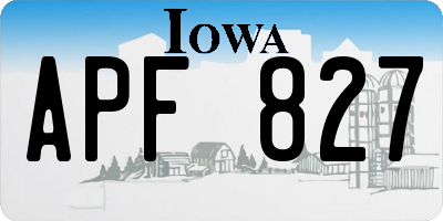 IA license plate APF827