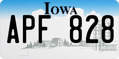 IA license plate APF828