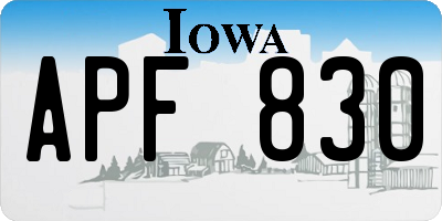 IA license plate APF830