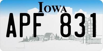 IA license plate APF831