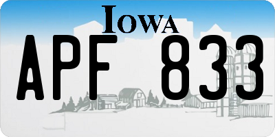 IA license plate APF833