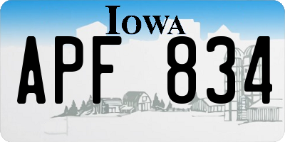 IA license plate APF834